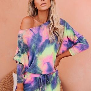HARMONY TIE DYE DOLMAN KNIT TOP